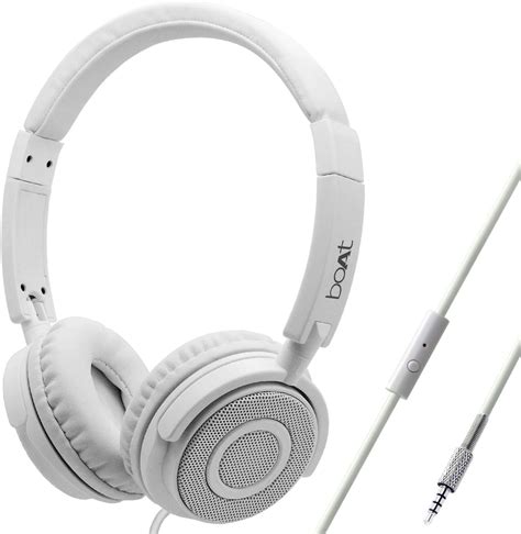Boat BassHeads 900 Wired Headphones with Mic (White) : Amazon.in ...