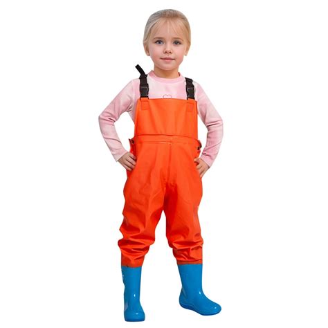 Fainosmny Kids Chest Waders Youth Fishing Waders With Rain Boots Children Wader Water Proof ...
