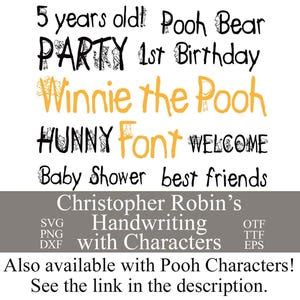 Winnie the Pooh Alphabet, Winnie the Pooh Font Dxf Eps Otf Png Svg Ttf ...