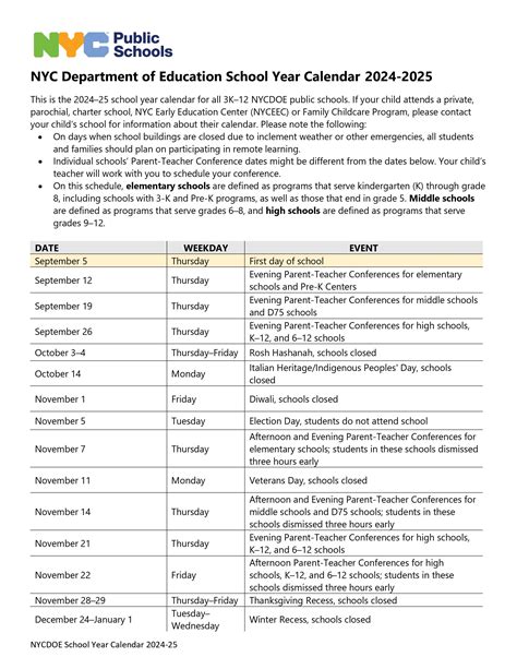 NYC Department of Education releases 2024-2025 school calendar