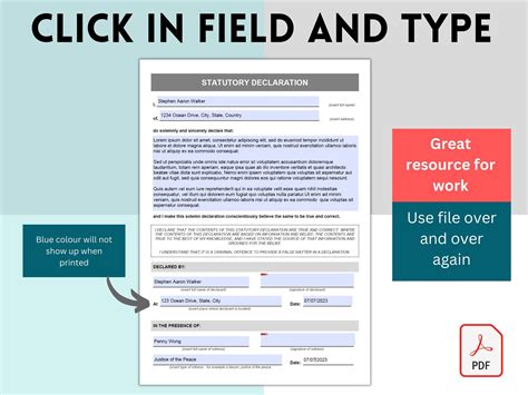 Image result for Statutory Declaration Template SA