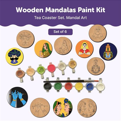 Mandala Tea Coasters Art and Craft Kit 9+ years Advance – Mini Leaves