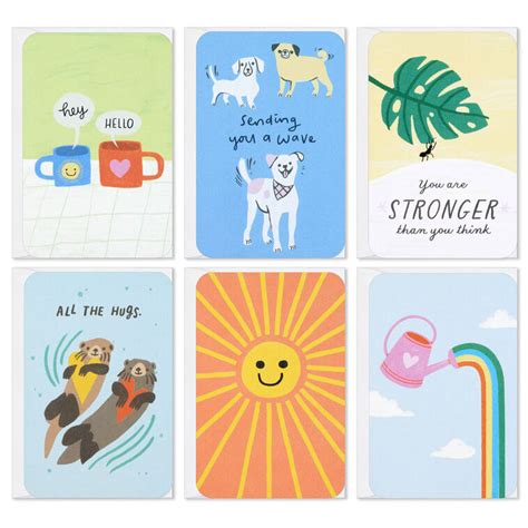 Mini Cheerful Charm Assorted Multi-Occasion Cards, Pack of 6 - Note ...