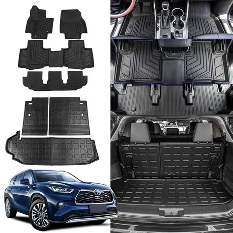 Fit 2020-2024 Toyota Highlander Floor Mats Trunk Mat Cargo Liner 2023 7 ...