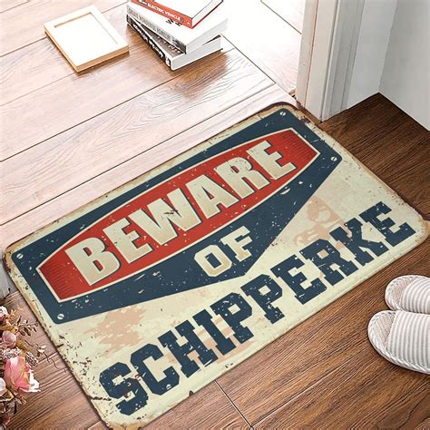 Amazon.com: Fall Outdoor Rug for Front Door Beware of Schipperke Rug ...