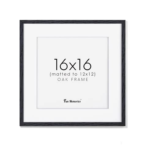 (16x16 in | 41x41 cm) Black Solid Oak Wood Picture Frame Poster Frame ...