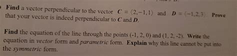 Find Vector Perpendicular to a and C 的图像结果