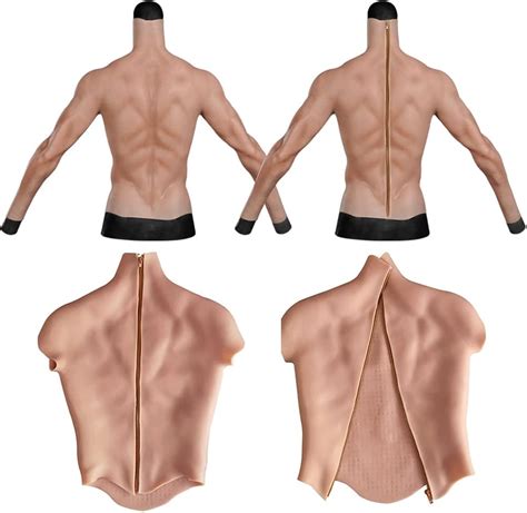 Buy YIQI Silicone Muscle Suit with Arms Chest Realistic Male Chest Vest ...