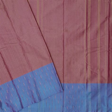 Dusty Rose with Blue Arani Silk Saree – Thenianantham