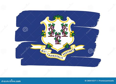 Connecticut State Flag with Colored Hand Drawn Lines in Vector Format ...