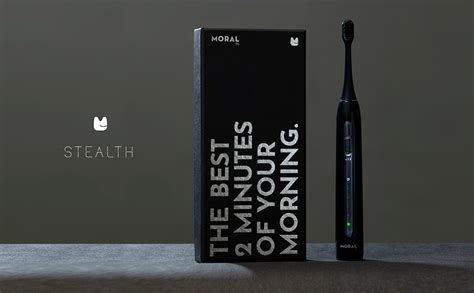 Moral Co Stealth Electric Toothbrush Brush Heads | Pack of 2 | Black ...