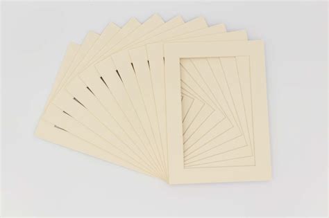 Textured Cream Acid Free 11x14 Picture Frame Mats with White Core Bevel ...