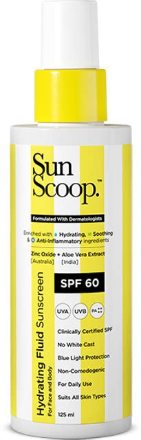 SunScoop Sunscreen - SPF 60 PA++++ Hydrating Fluid Sunscreen SPF 60 PA ...