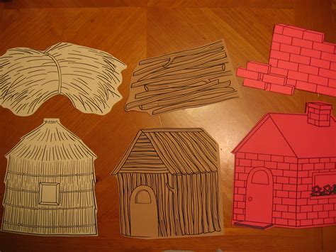 3 Little Pigs Houses Template -New Year Templates