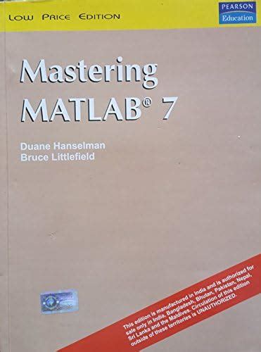 MASTERING MATLAB 7 : HANSELMAN: Amazon.in: Books