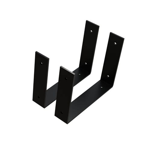 Heavy-duty Black Iron Shelf Bracket Pair, Wall Mounted U-shaped Shelf ...