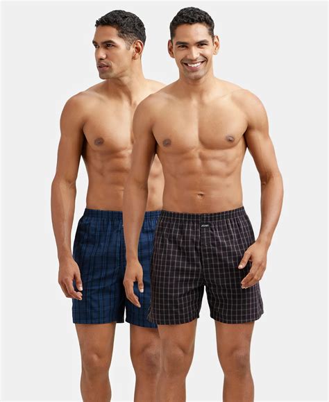 Buy Super Combed Mercerized Cotton Woven Checkered Boxer Shorts with ...