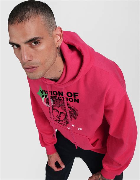 Vision of Perfection Magenta Front Typographic Hoodie – Veirdo