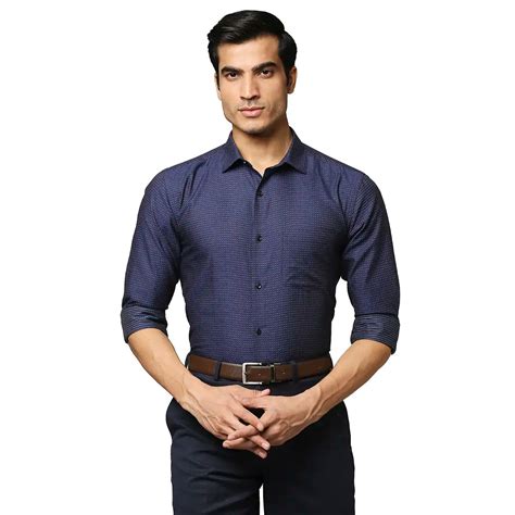 Men Blue Slim Fit Structure Cotton Shirts – MyRaymond
