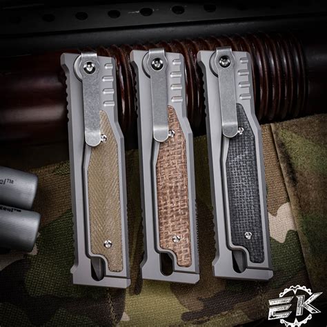 Reate EXO-M OTF Gravity Knife Titanium/Black Micarta 2.95" Double Edge SW