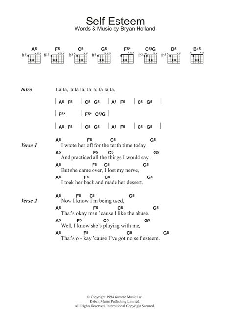 Self Esteem by The Offspring - Guitar Chords/Lyrics - Guitar Instructor