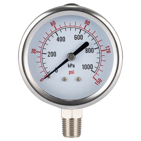 Water Pressure Gauge 60mm 150 PSI (Bottom Mount) 1/4" (GT16-3S)