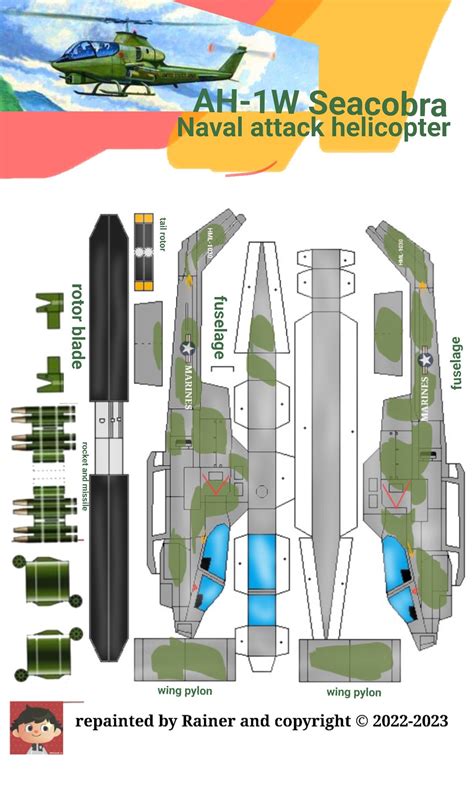 Ah 1w seacobra papercraft – Artofit