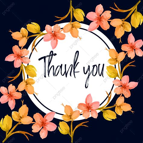 Clipart Thank You And Flowers