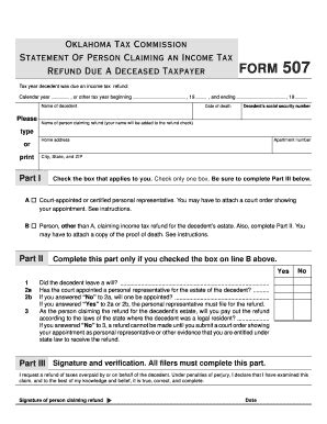 Oklahoma Form 507 - Fill and Sign Printable Template Online