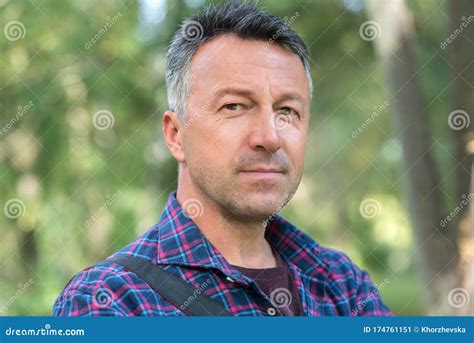 Handsome Old Man Looking at Camera. Outdoor Fall Male Portrait ...