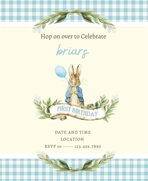 Peter Rabbit Invitations Shower Invitation Peter Rabbit Baby Shower