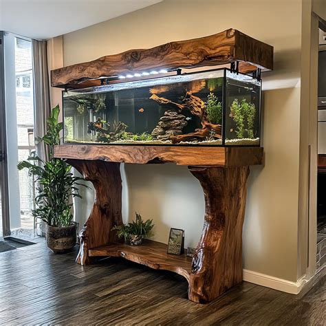 Wood Aquarium Stand, Handmade Solid Wood Fish Tank Table, Custom ...