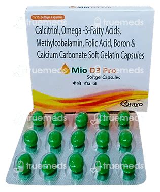 Mio D3 Pro Soft Gel Capsule 15 - Uses, Side Effects, Dosage, Price ...