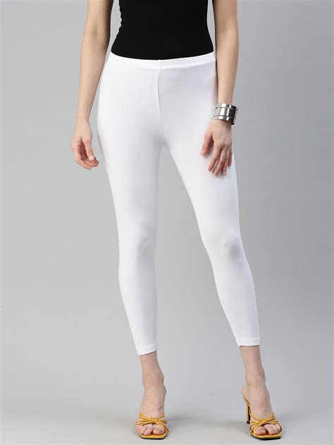Shop Prisma's White Cuff Length Leggings for Comfortable Style