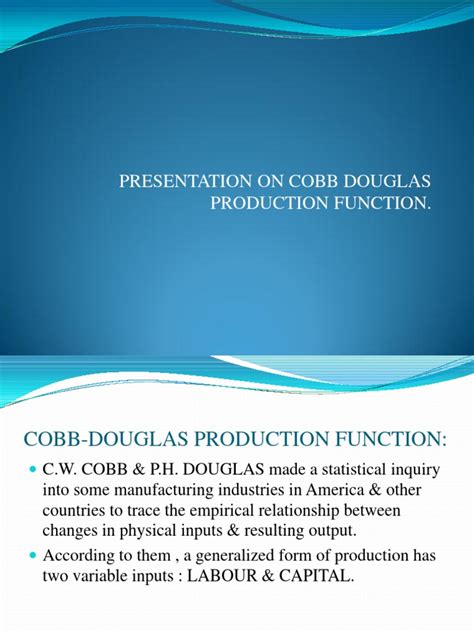 Image result for Cobb Douglas Function Explained