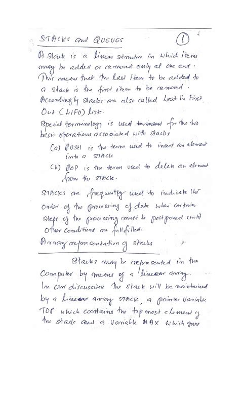DS Lecture Note Unit 2: Data Structure Concepts for MCA & BCA - Studocu