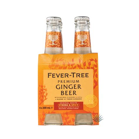Fever Tree Premium Ginger Beer 200ml 4-pack • Ingredients • Agave Lux ...