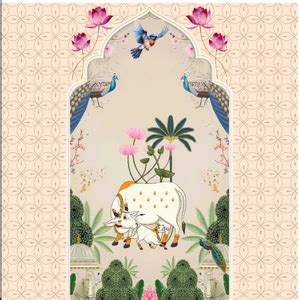Pichwai Cow/Peacock Backdrop Cloth!!! – KairaGiftWorld