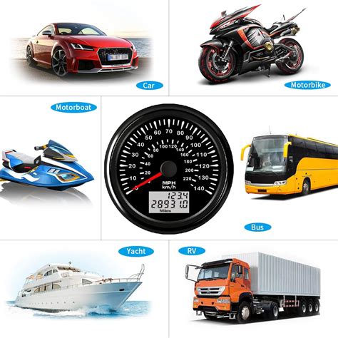 DunkTeam Medidor universal de velocímetro GPS de 3.346in, 7 colores ...