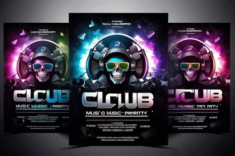 Club music party printable flyer | Premium AI-generated image