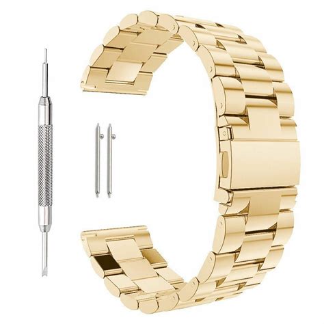 18mm Watch Band,GoldCherry Quick Release Premium Solid Stainless Steel ...