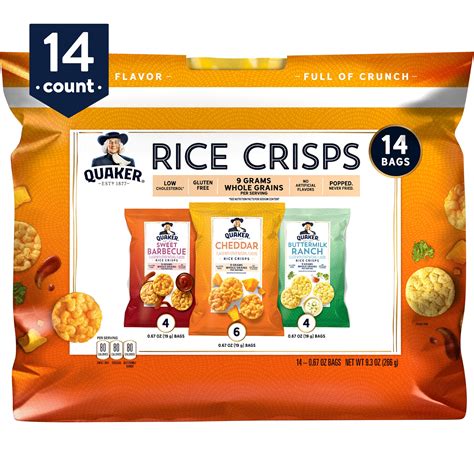 Quaker Rice Crisps, Savory Variety Pack, Gluten Free, 14 Count ...