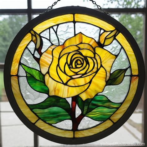 Stained Glass Rose | Stable Diffusion Online
