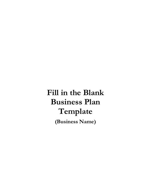 Blank Business Plan Template 的图像结果
