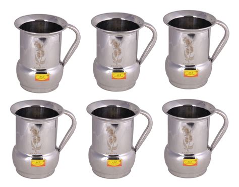 100% Pure Stainless Steel Water Jug Laser Flower Design Volume= 1.8 Li ...