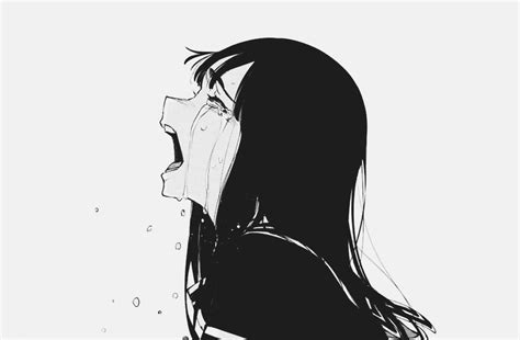 side profile crying drawing
