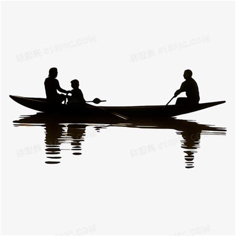 三个人物水上划船剪影素材图片免费下载_PNG素材_编号vd9idnrmm_图精灵