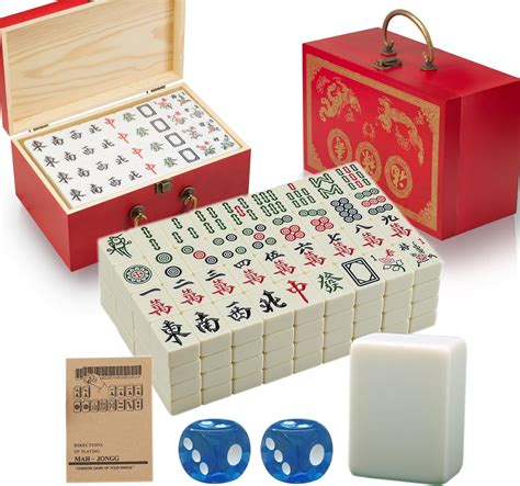 Amazon.com: Mahjong Large 1.6 inch Mahjong Tiles 144 Tiles Chinese Mahjong Game Set with ...