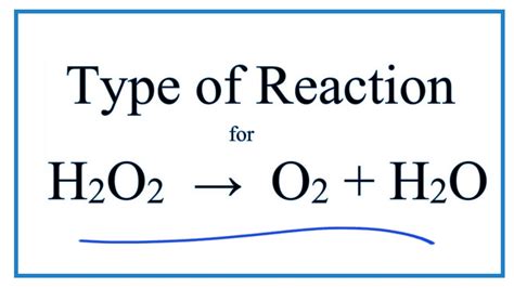 Type of Reaction for H2O2 = O2 + H2O - YouTube