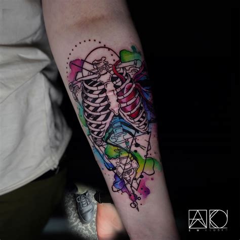 Watercolor rib cage and a scars cover up ️‍🔥 #tattoo #inked # ...